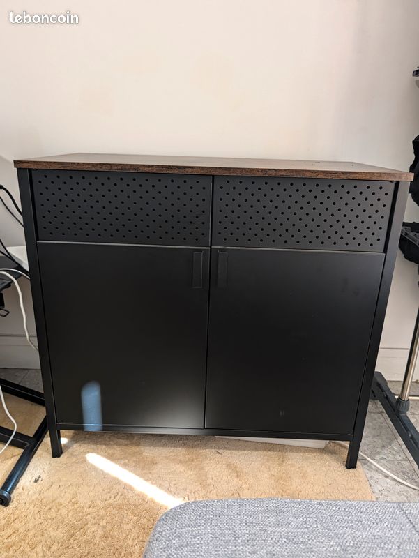 Meuble rangement, Buffet ajouré noir (image 4)