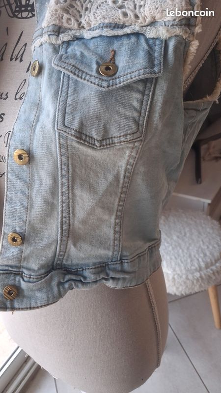 Veste jean coton stretch détails brillants - Manteaux & vestes