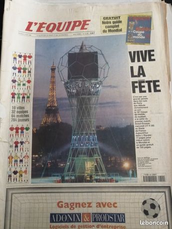 4 Journaux L'Équipe Coupe Du Monde 1998 - 24 Au 27 Juin - Collection