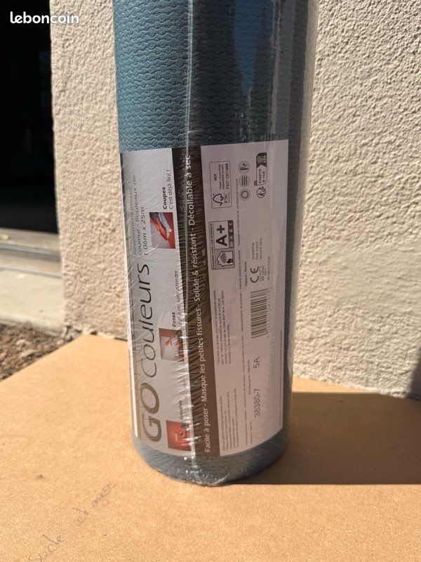 Rouleaux Intissé papier peint 1,06x25m Montecolino bleu canard uni (image 2)