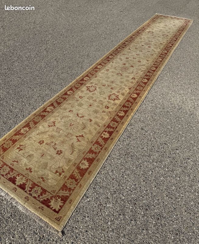 Tapis de couloir d'Orient Ziegler : 4.50 x 0.83 Mètres - Laine Fait Main (image 4)