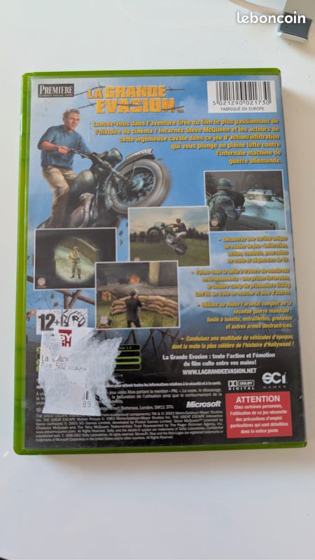 Jeu Xbox "La Grande Évasion" – Édition rare, état correcte (image 2)