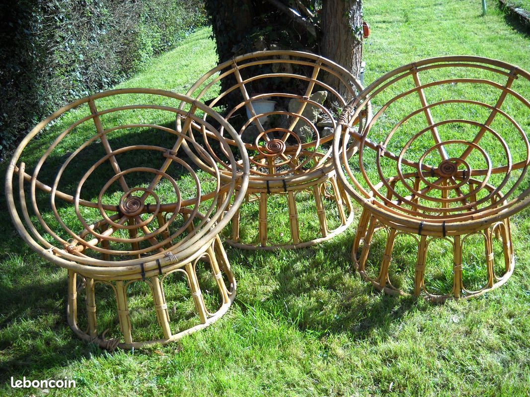 Particulier cède 3 fauteuils en rotin (image 1)