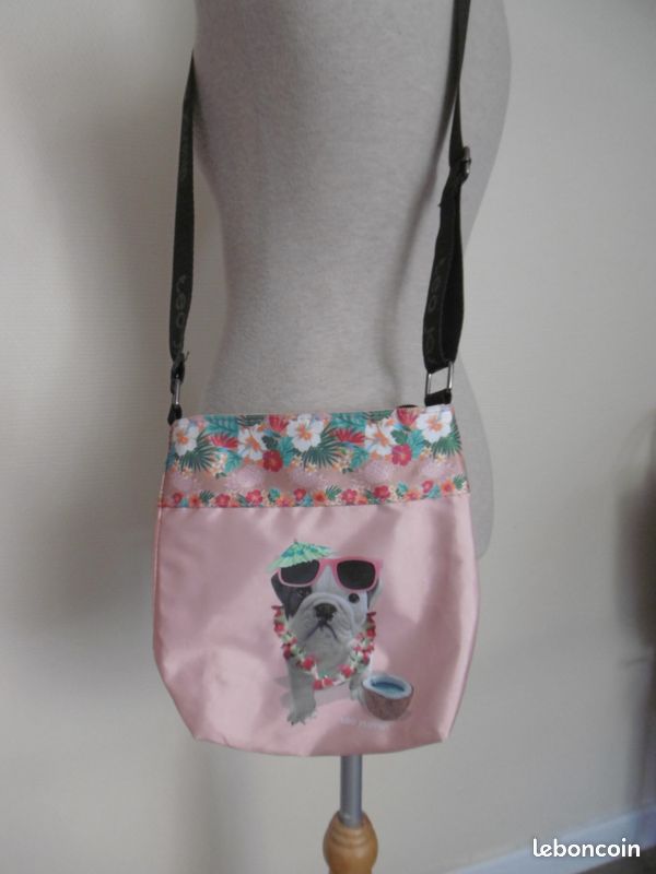 Teo jasmin sac pochette bandouliere imprimé bouledogue