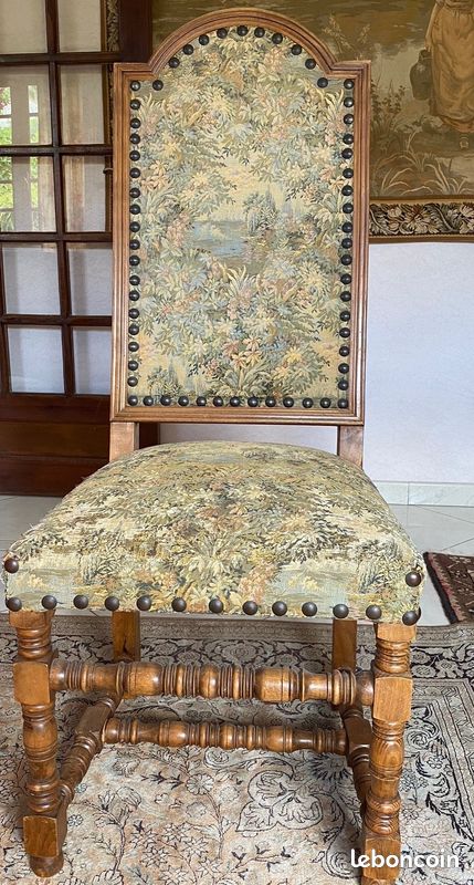4 chaises louis XIII en chêne (image 1)