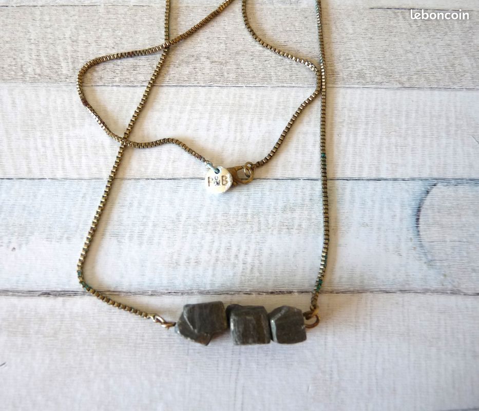 Sautoir bleu, collier coquillage bleu (image 3)
