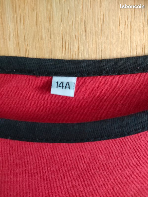 T-shirt manches longues rouge, 14ans fille (image 3)