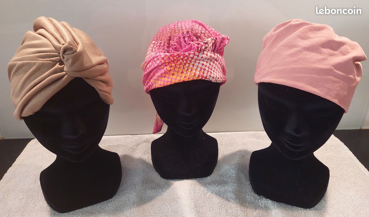 Lot 3 Turbans Femme Lidia + Bonnets Alopécie Cancer Neufs Taille Unique (image 1)
