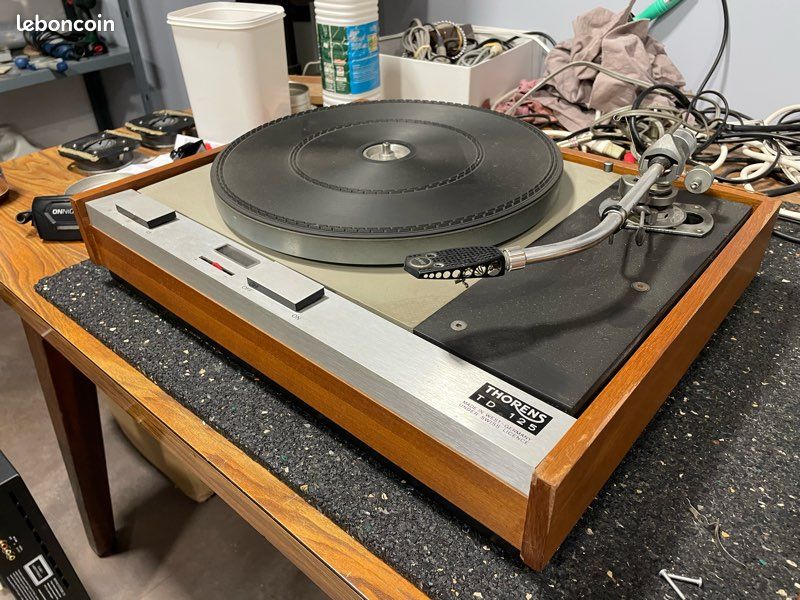 Chaine Complète CHARLIN Sur Console Avec Bras BR24 Pour Platine Thorens TD125 - Ampli Vintage