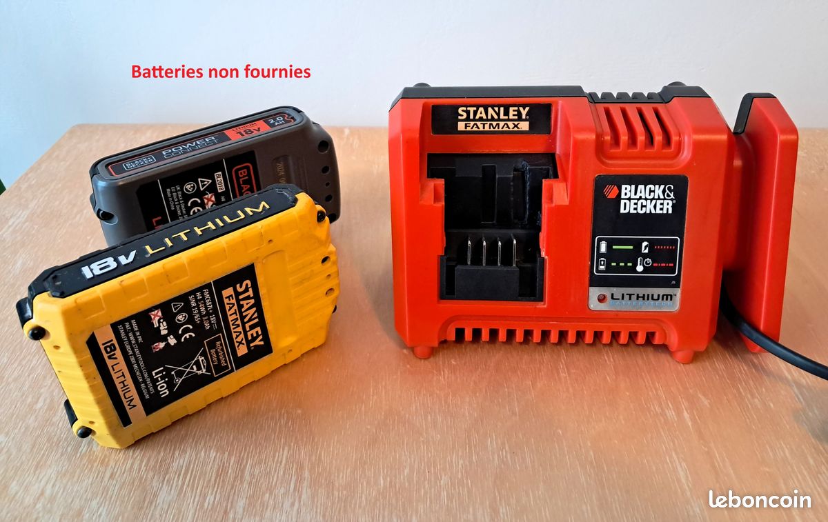Chargeur rapide 14,4V-18V pour batterie STANLEY Fatmax et BLACK et DECKER (image 3)