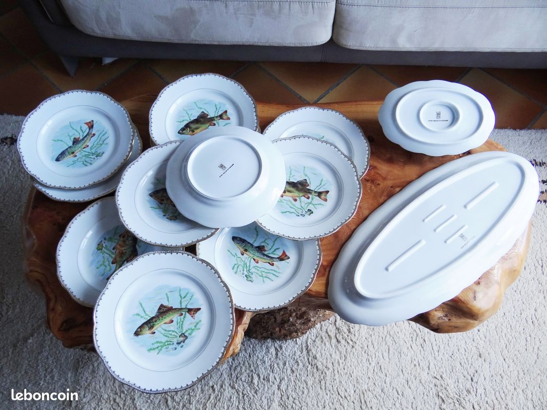 Service à poisson en porcelaine véritable SFP (image 2)