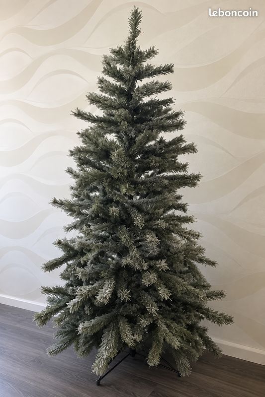 Sapin de Noël effet enneigé + décorations – env. 1,50 m (image 3)