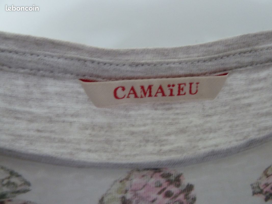 T-shirt Femme Camaïeu Orange – Taille S (FR36) – Coton – État Impeccable