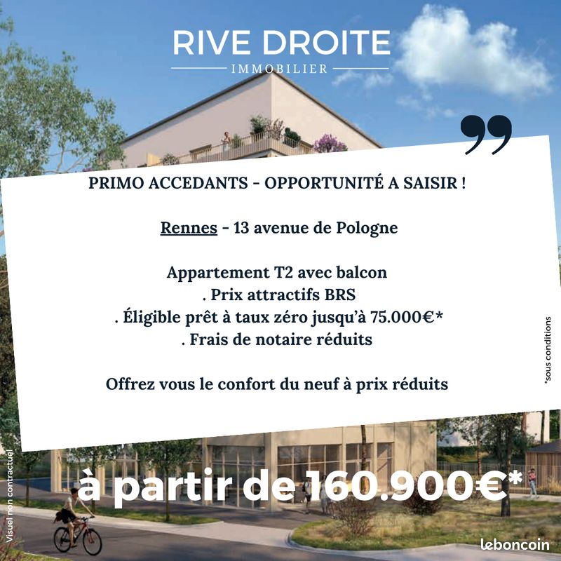 Appartement 2 pièces 42 m² · à Rennes · 42 m² · 160 900 €
