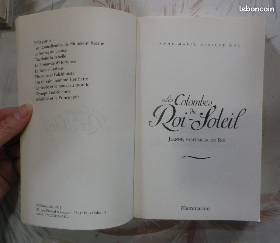 LES COLOMBES DU ROI-SOLEIL n°11 JEANNE, PARFUMEUR DU ROI de A.M. DESPLAT-DUC Ed. Flammarion (image 5)