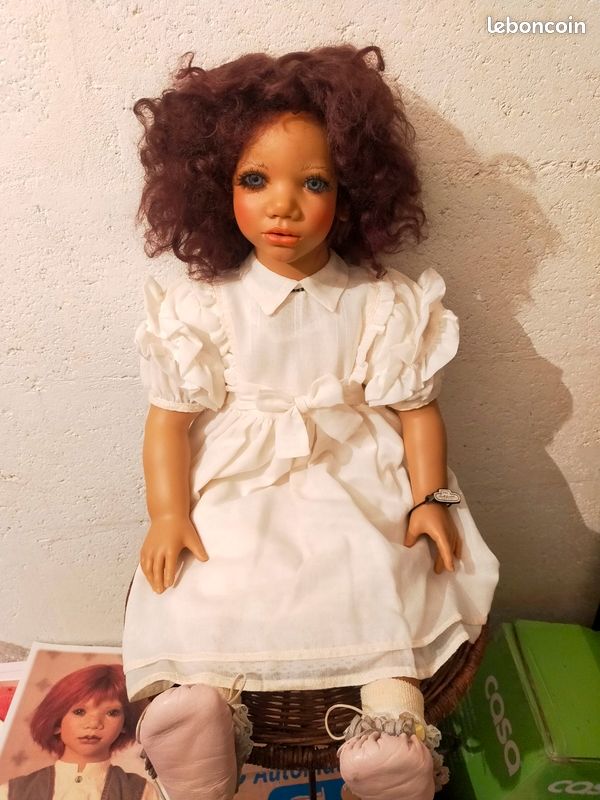 POUPÉE D'ARTISTE ANNETTE Himstedt poupées Freeke et Bibi 60 + 33 cm