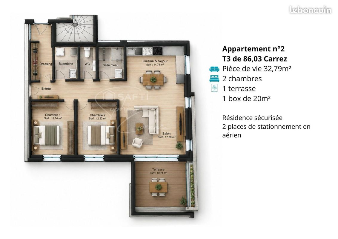 Appartement 3 pièces 86 m² · à Quimper · 86 m² · 464 000 €