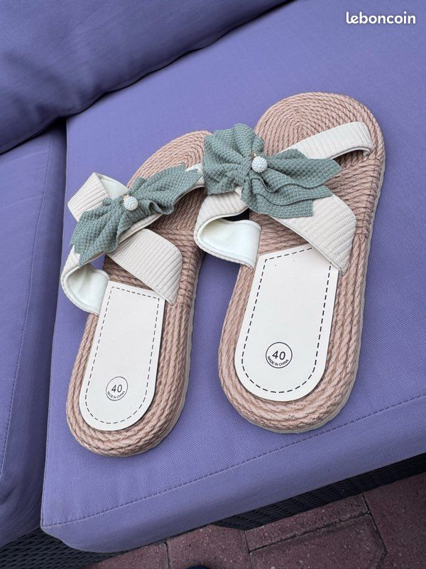 Chaussons Femmes plat fleurs pantoufles Floral plage pantoufles