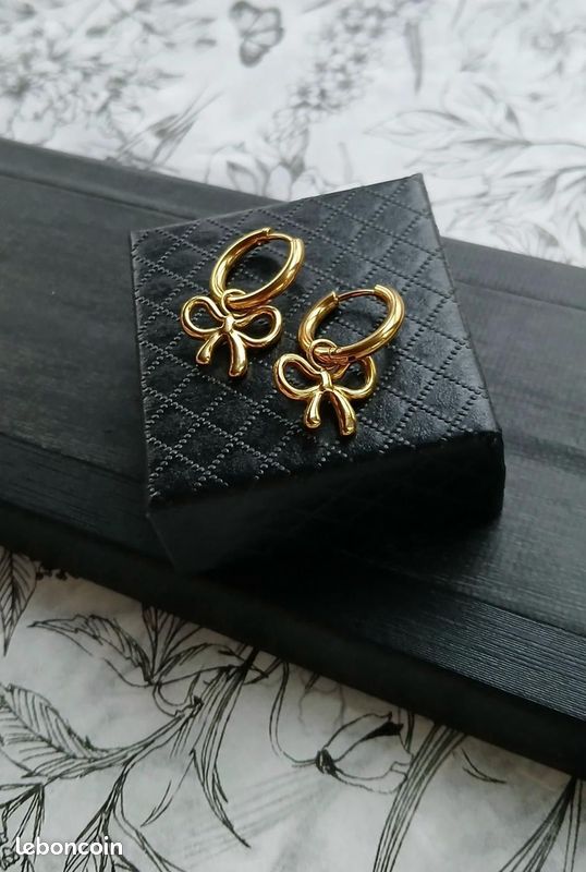 Boucles D'oreilles Papillon Plaqué Or - Paire Pour Femmes - Neuf Avec étiquettes