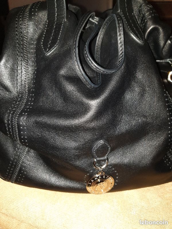 Sac à main en cuir noir Lamarthe (image 2)