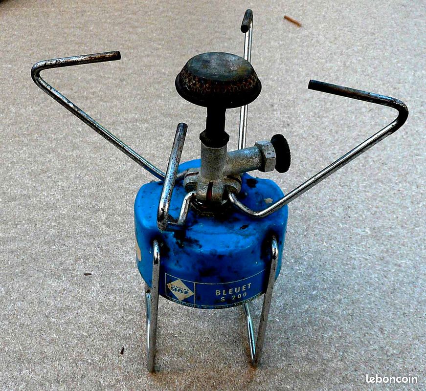 Réchaud Camping Vintage Bleuet S200 - Fabriqué En France - État Correct
