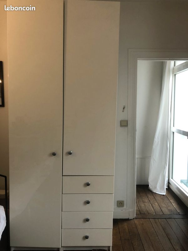 Armoire IKEA Pax 100*236*60 portes FARDAL Blanc (image 1)