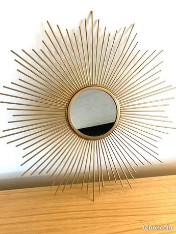 Miroir rond en bois flotté SUN • Boudoir du Monde