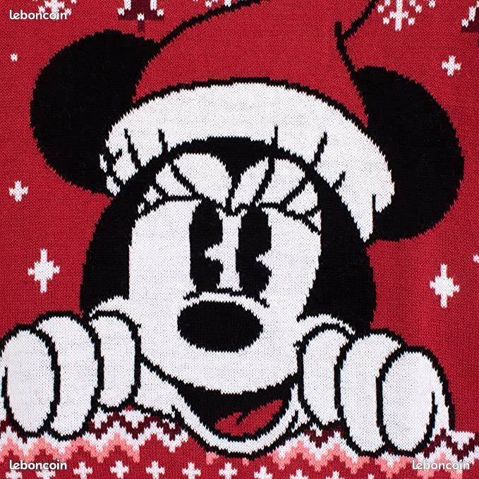 Pull de Noël Disney Fille Minnie Mouse 7-8 ans Vêtements