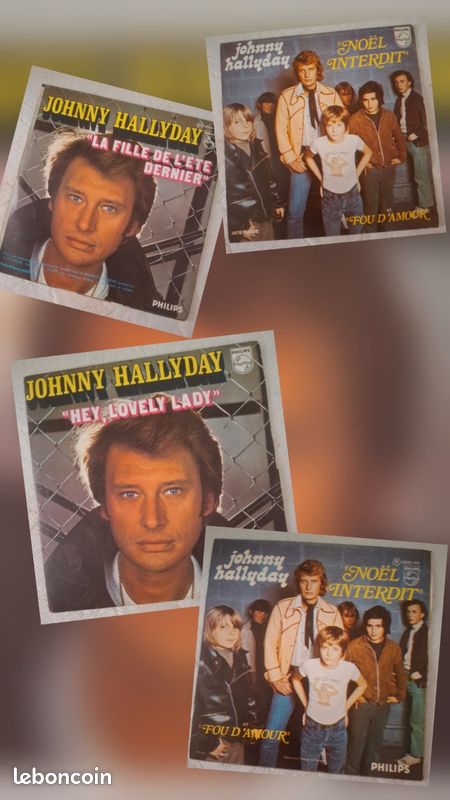 Johnny Hallyday 2 vinyles 45 tours (image 1)