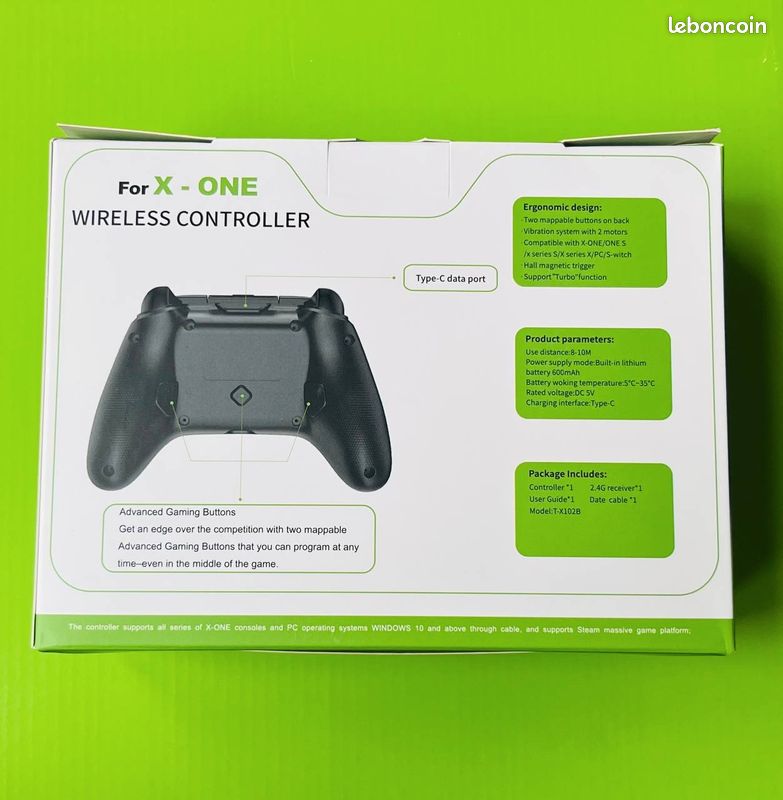 Manette Sans Fil 2.4G Pour Xbox One/Series S/X & PC - Double Vibration - Transparente