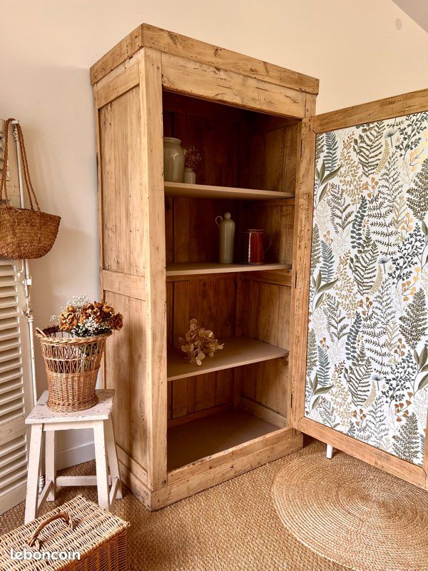 Armoire bonnetière en bois massif / rénovée (image 9)