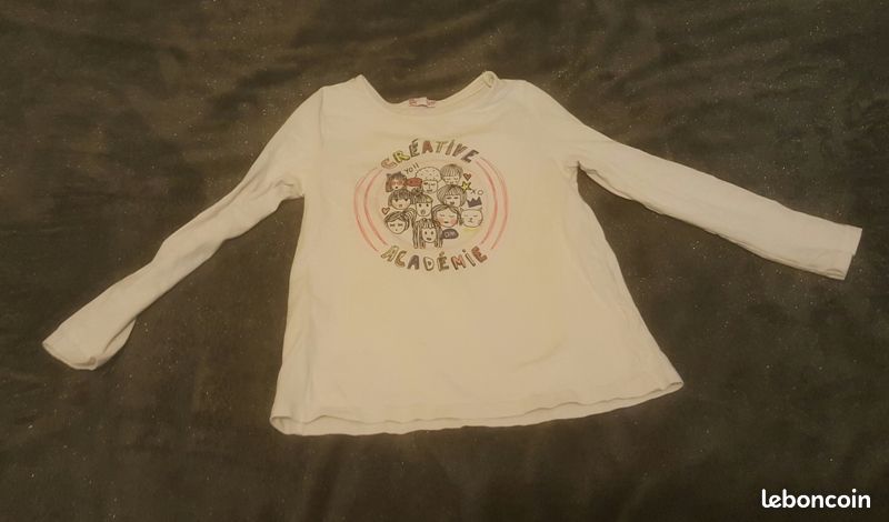 2 tee-shirts manches longues fille DPAM 6 ans (image 2)