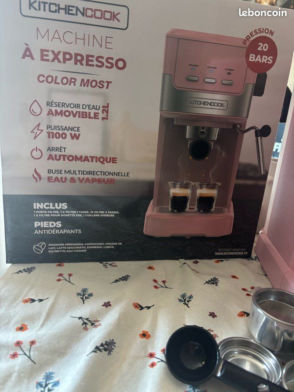Machine à expresso KITCHENCOOK rose (image 2)