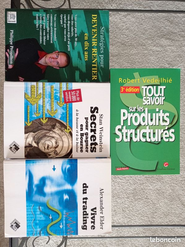Lot Livres : Vivre du Trading + Secrets pour Gagner en Bourse + Tout Savoir sur Les produits Structurés + Devenir Rentier en 10 ans + 1 BONUS (image 2)