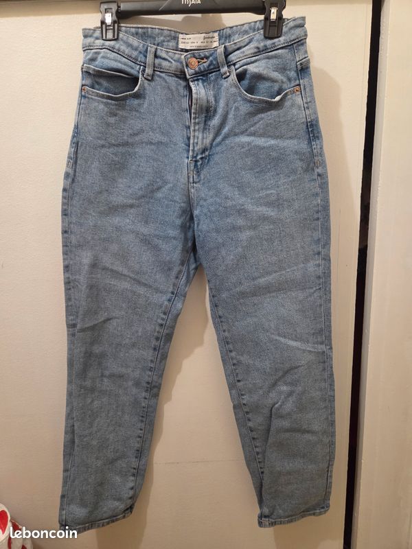 Jean Femme Taille 42, Coupe Droite, Bleu - Marque Redoute, Coton, Occasion Très Bon état
