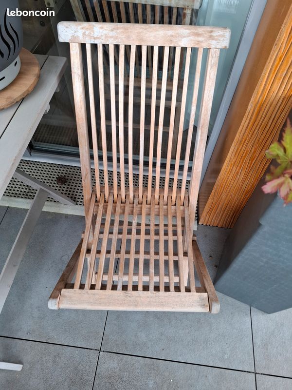 Salon jardin table + chaises teck (image 1)