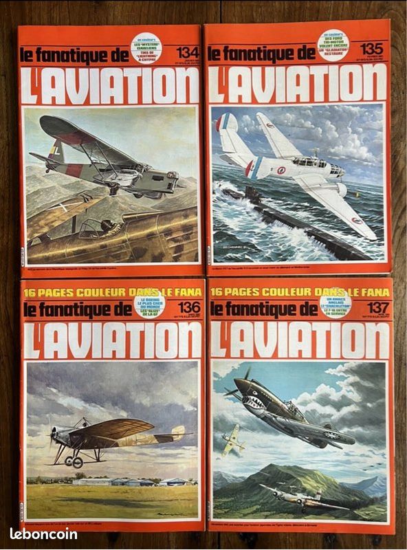 Lot de 12 revues LE FANATIQUE FANA DE L’AVIATION - Année complète 1981 - -#134 à 145 (image 2)