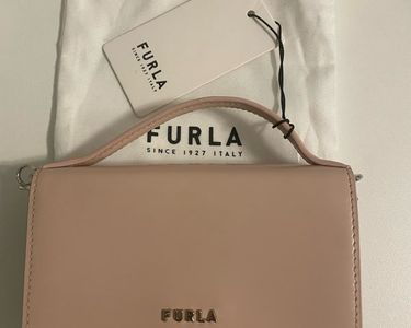 Sac FURLA En Cuir Gaufré Marron - Occasion En Excellent état - Sac à Main / Bandoulière - Style Crocodile