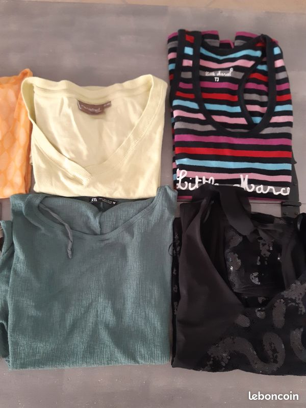Lot vêtement été femme taille 2/3 et L Débardeur hauts manches courtes (image 4)