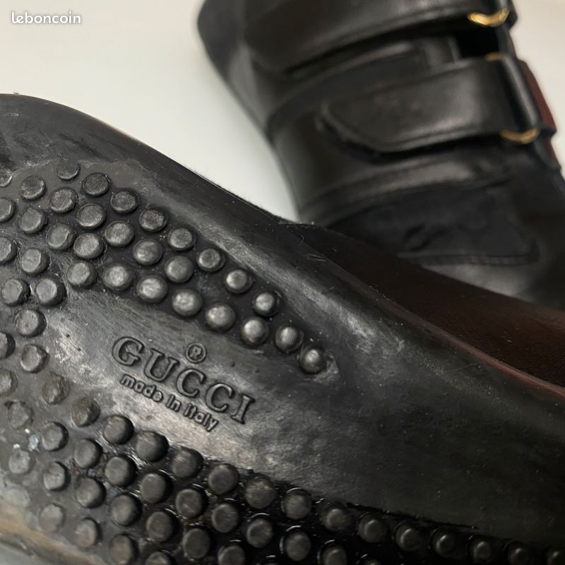 Tennis Gucci vintage en cuir noir (image 17)