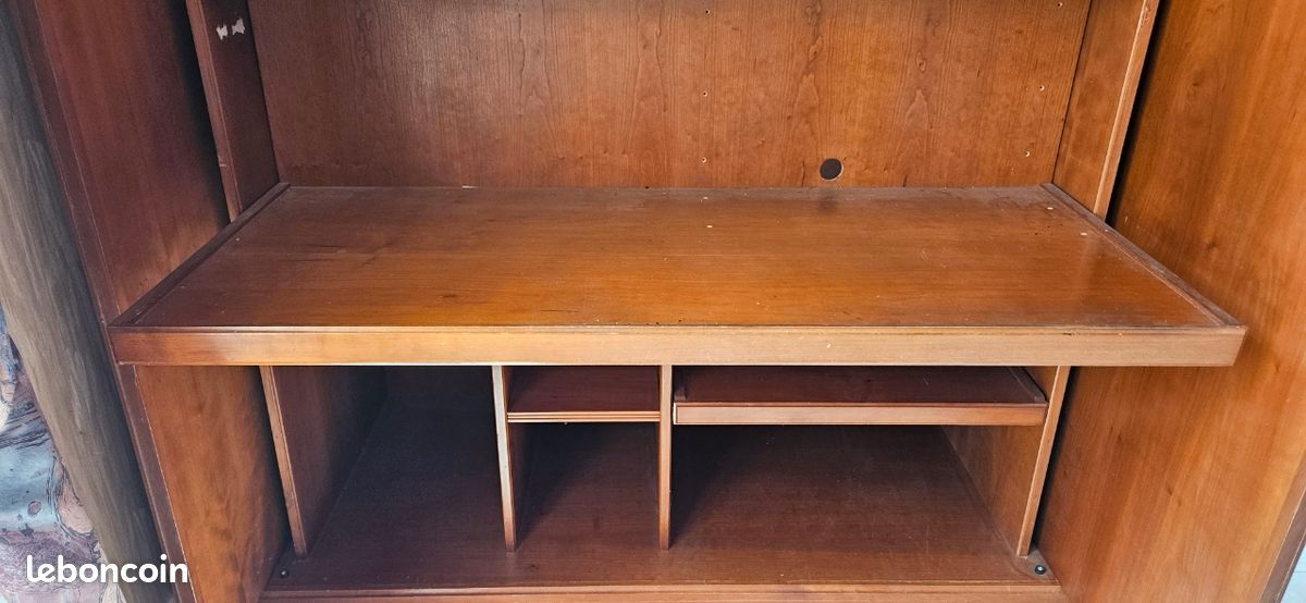 Grand meuble bureau / secrétaire en bois massif avec rangements (image 5)