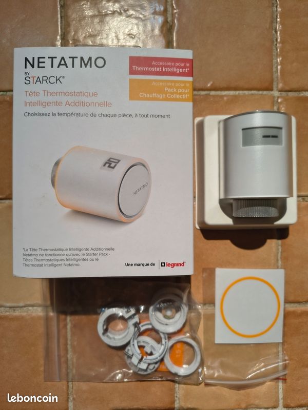 Vanne Thermostatique Connectée Netatmo – Radiateur, Blanc, Capteur Température, Afficheur Rétroéclairé, D'occasion Peu Utilisé