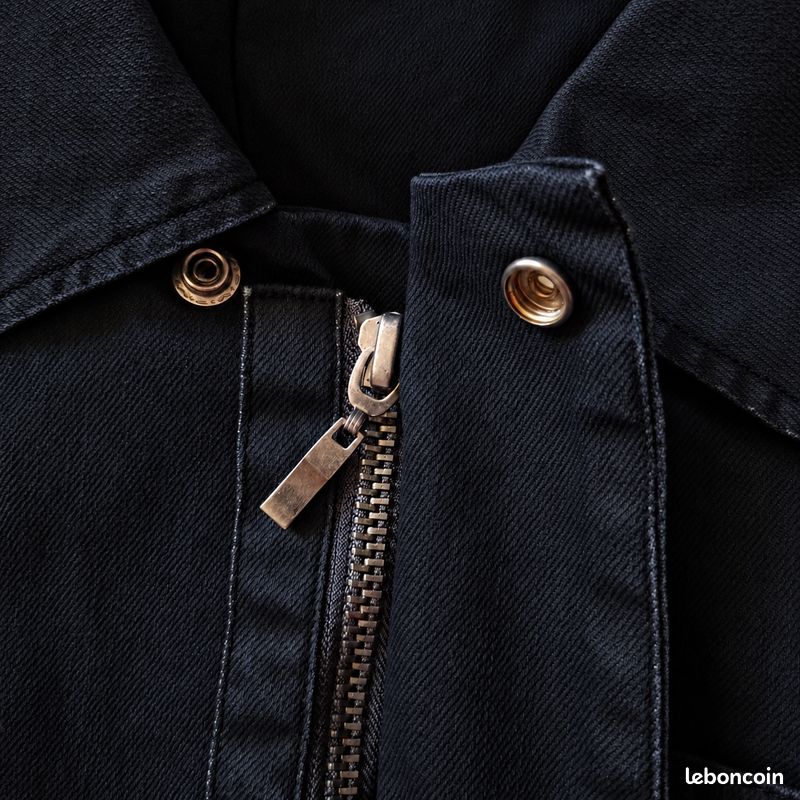 Manteau Court Caban noir/bleu marine Homme Taille S – Zippé Boutons pressions Poches Intérieur matelassé – DDP – Automne / Printemps (Mi-saison) Quotidien / Ville (image 7)
