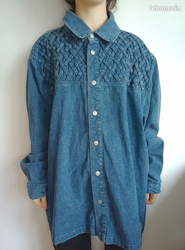 Chemise en jean bleu denim, veste, surchemise, western, fisherman (image 7)