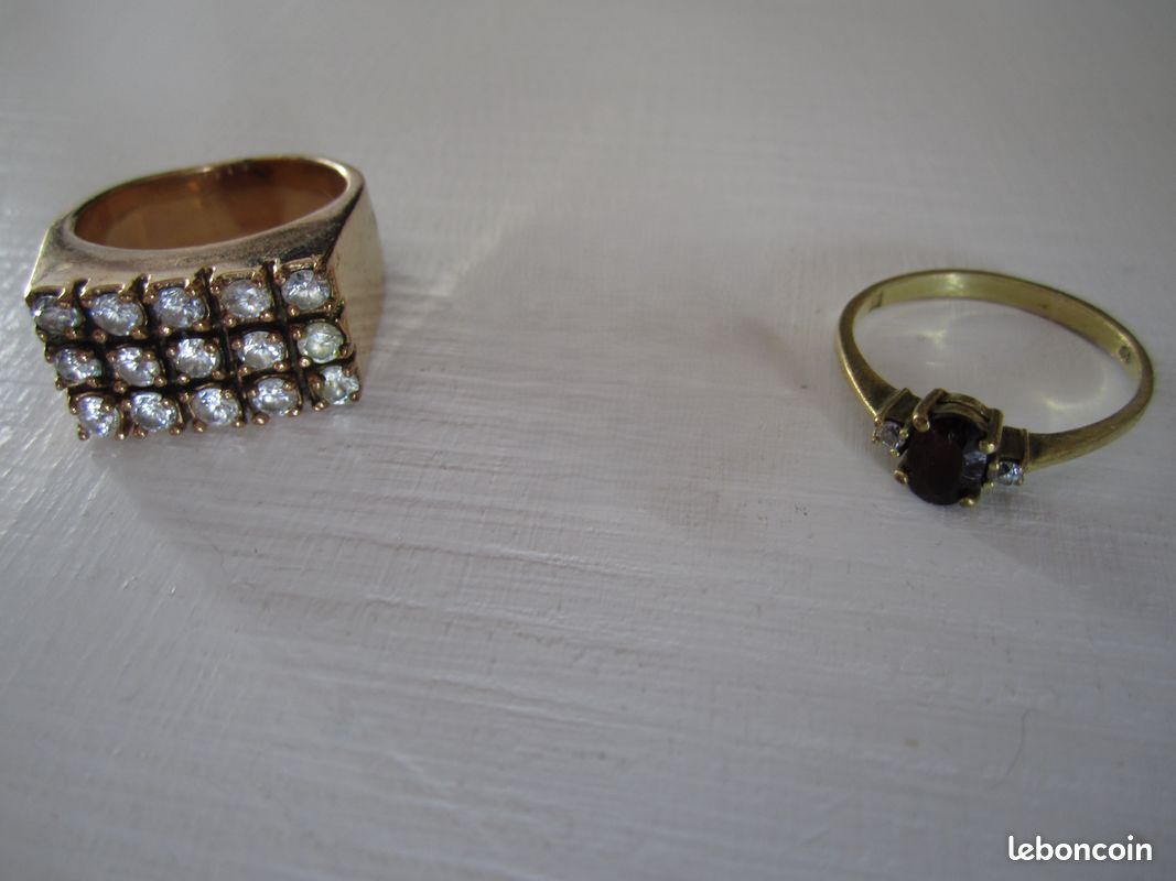 Lot De Deux Alliances Anciennes En Argent - Taille 56, Occasion Ayant été Portées, Bagues Simples Sans Marque