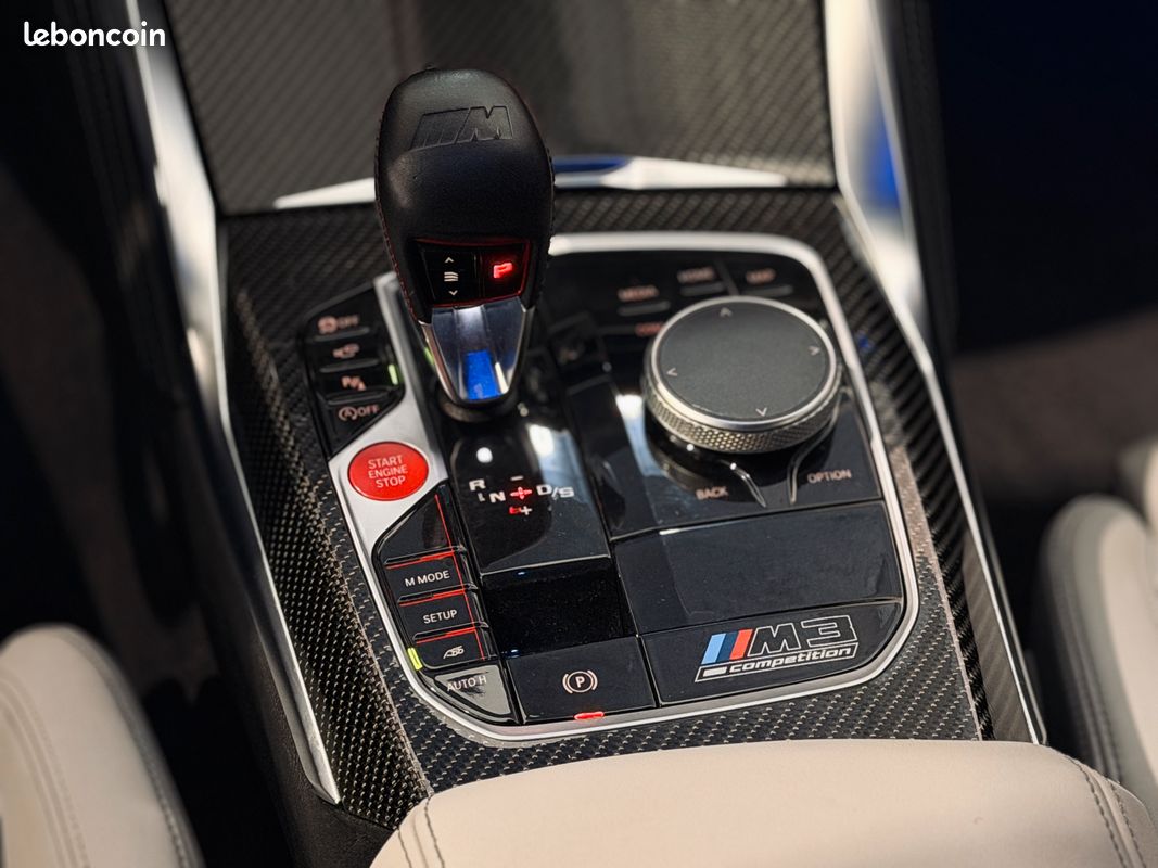 BMW M3 Competition 3.0 510 cv ( G80 ) - FROZEN PORTIMAO / H&K / PACK CARBONE / CERAMIQUES - IMMAT FRANCE (image 15)