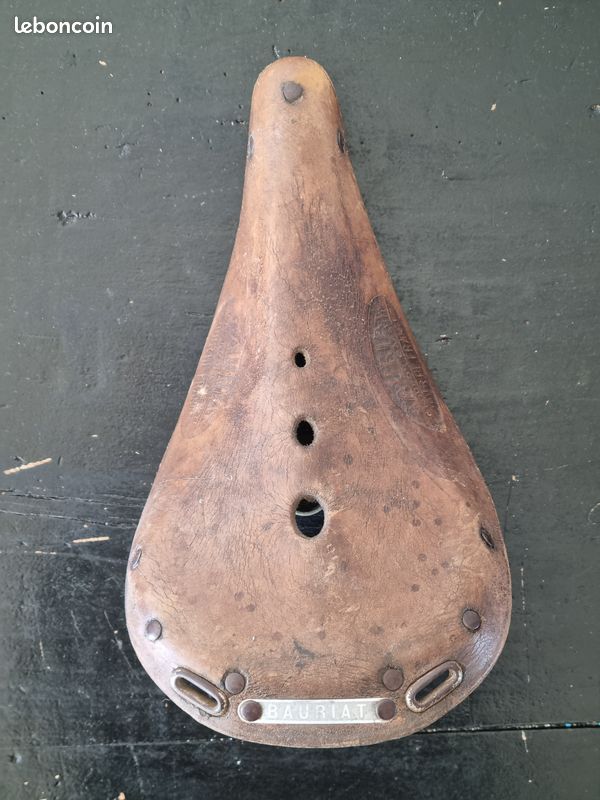 Selle Vélo Vintage Verybest 24.A Croupon – Cuir Marron, Fabrication Française – Pour Pièces