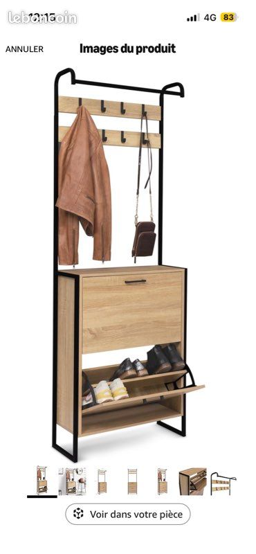 Meuble a chaussures porte manteau (image 2)