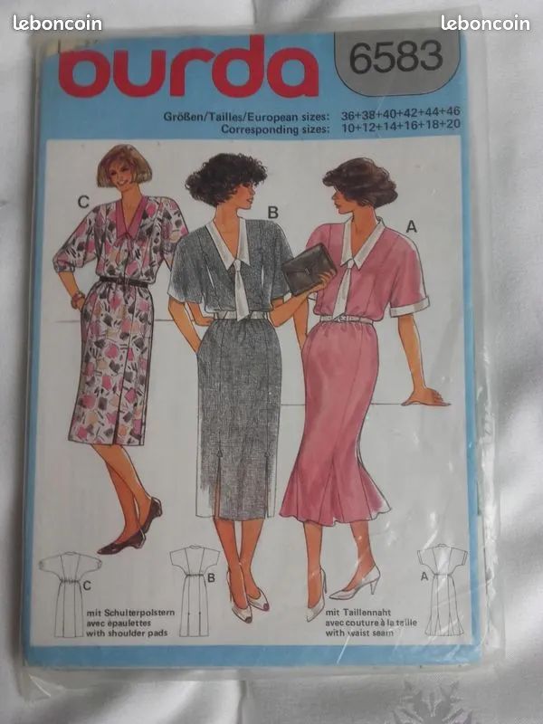 Burda 5885 Patron Couture Robe Décontractée Femme Tailles 34-44 - Niveau Avancé