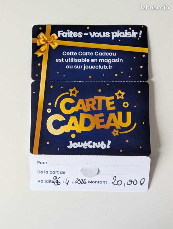 Carte cadeau JouéClub Jeux Jouets